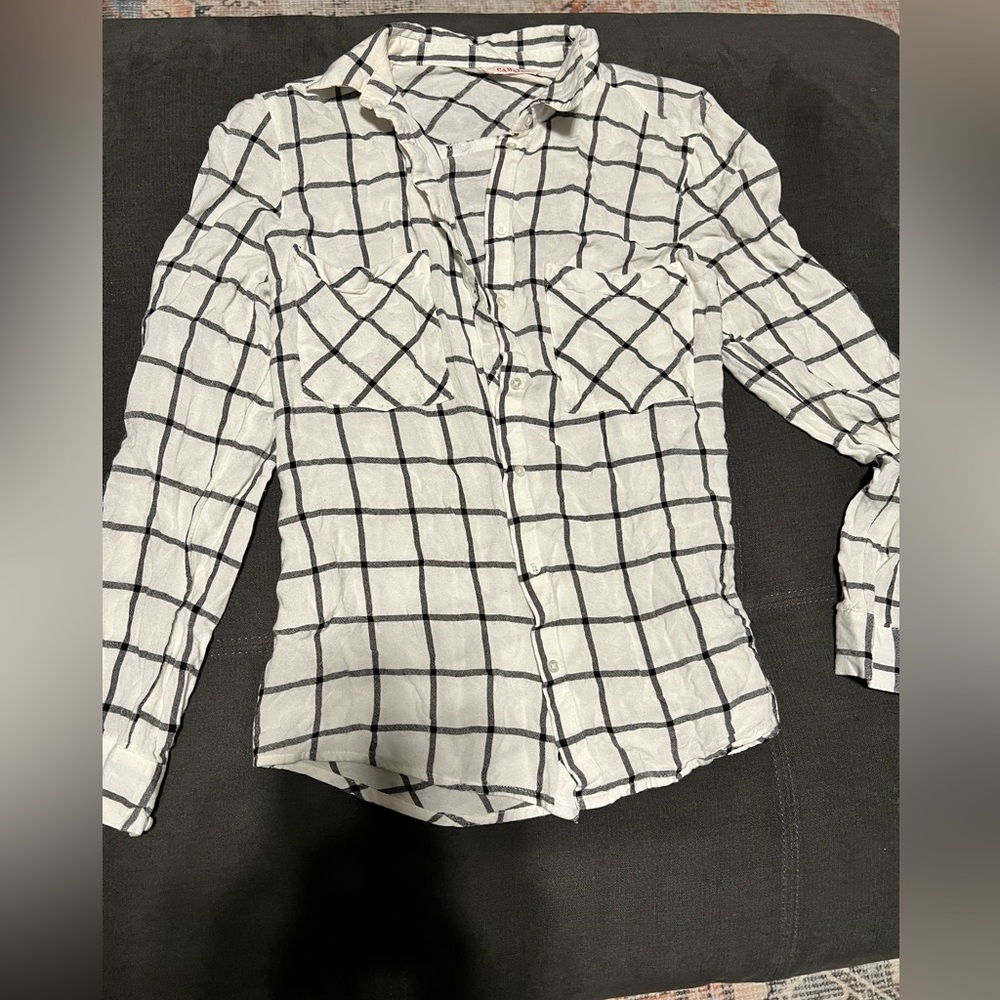 White a black blouse